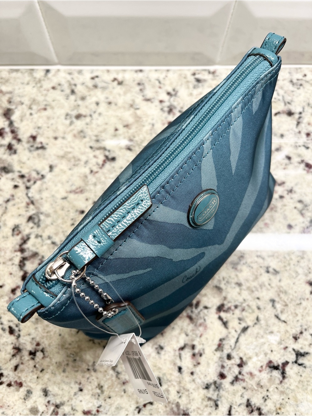 Coach Mineral Zebra Nylon Cosmetic Case NWT - Picture 5 of 9